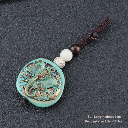 Antique Bronze Key Chains&Key Rings Vintage Elephant OHM OM AUM Buddha Pendant Keychain Car Key Holder Key Chain Yoga Jewelry