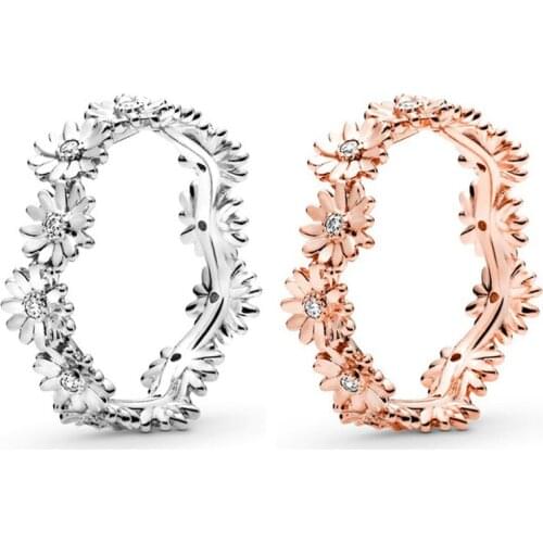 Baofu New 925 Sterling Silver Ring Gorgeous Daisy Flower Suitable For Original Women Wedding Ring Gift High Jewelry