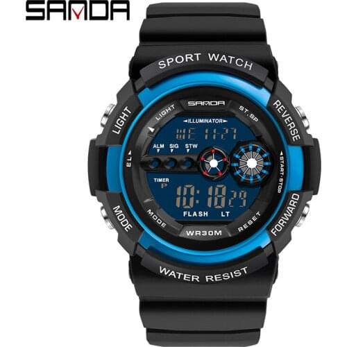 SANDA Sport Digital Watch Men Fashion Waterproof Famous Led Electronic Military Wrist Watch For Men gold Relogio Masculino 320