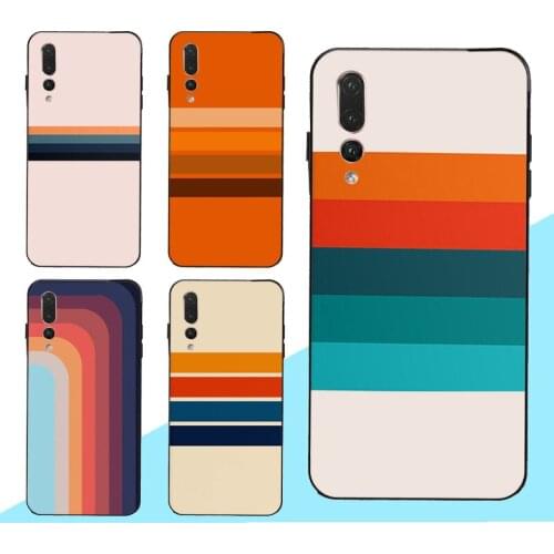 Rainbow Retro Stripes Pink Case for Huawei Honor 20 9 10 Lite 10i 7A Pro 7C 8A 8C 8S 8X 9X Y7 Y9 Y6 2019 Nova 5T