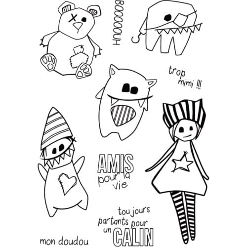 French stamp Clear Stamp for Scrapbooking Transparent Silicone Rubber DIY Photo Album Decor 0642