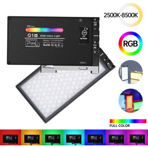G1S Pocket RGB 2500K-8500K Dimmable Full Color LED Video Light Photography Video Studio DSLR Camera Light PK BOLING BL-P1