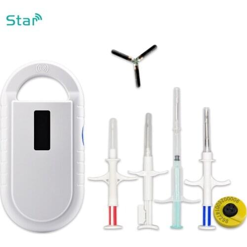 Blind Box For Animal Identification Included 134.2KHz Animal Scanner Reader FDX-B Pet ID Syringes Microchip Tag With ISO11784/5