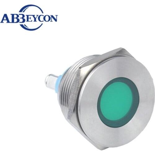 IN43 22MM Dot illuminated Metal indicator switch ,anti-vandal indicator, nickel plated brass indicator warning led light