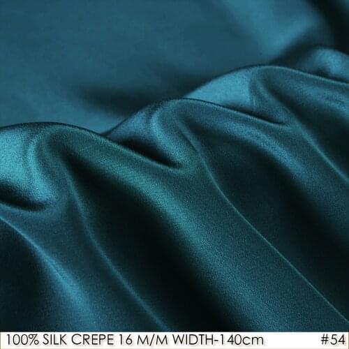 100% SILK CREPE DE CHINE 140cm width 16momme Pure Silk For sewing material sewing accessories Deep Ocean Blue NO54