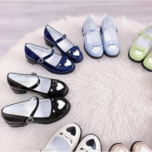 Sweet lolita shoes tea party kawaii princess kawaii shoes vintage lace bowknot round head high heel women shoes loli cosplay cos