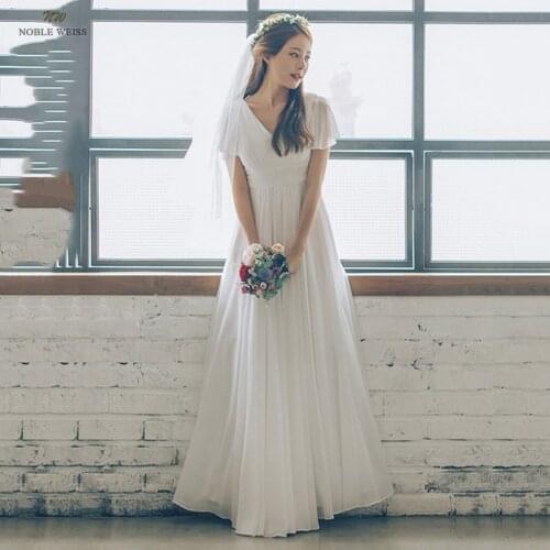 Noble Weiss Chiffon Wedding Dresses