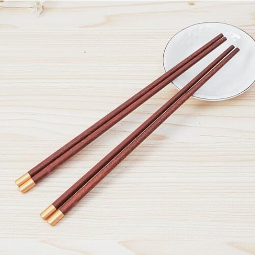 Handmade Natural Wood Chopsticks 25cm/9.84inch Chinese Ebony Wenge Wood Sushi Japanese Korean Noodles Chopsticks set 5Pairs