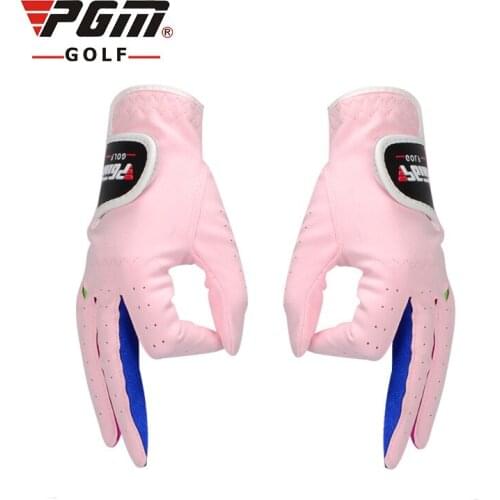 PGM 1 Pair Child Golf Gloves Girls Outdoor Sport Microfiber Cloth Mitten Breathable Anti-Slip Abrasion Golf Gloves D0020