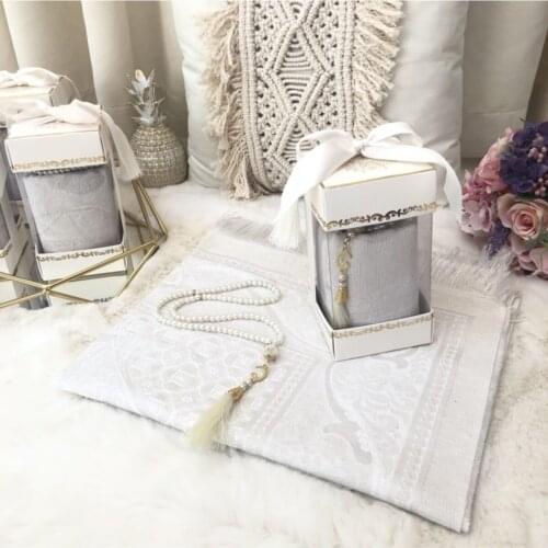 Islamic Gifts Çırağan Series Prayer Rosary Gift Set Cream Hajj Umrah Mawlid Friday Prayer Prayer Rosary Set Islamic Gifts