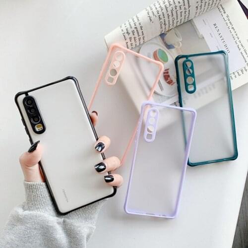 Transparent Mint Hybrid Bumper Phone Case For Huawei P40 P30 Mate 40 Pro P Smart Z Shockproof TPU Soft Cover For Nova 8 7 6 SE