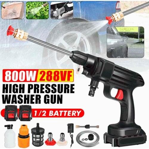 800W Wireless High Pressure Washer Spray Washer Water Gun Cleaner Portable Car Wash Pressure Water Nozzle Cleaning Machine Kit