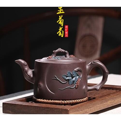 Yixing purple clay pot a substitute of mine Purple mud jade grape pot