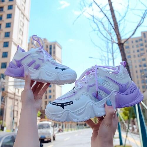 Colorful Sports Shoes 2021 Spring, Summer and Autumn New Breathable and Gradual Change Daddy Shoes Fashion Casual Womens Shoes