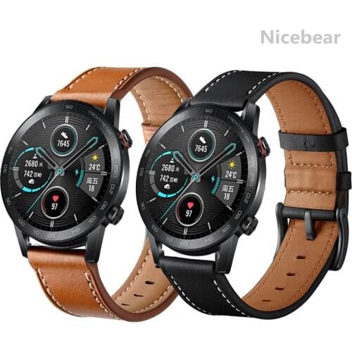 Genuine Leather Watch Band Strap for Huawei honor magic 2 (46mm)/watch GT 2 Replacement Wrist band strap new