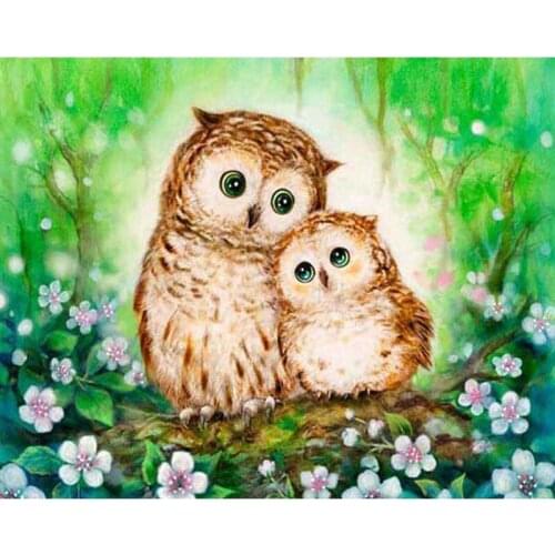 Owls DIY Crystal full 5D plastic diamond painting cross stitch kit art 3Dmosaic square rhinestone