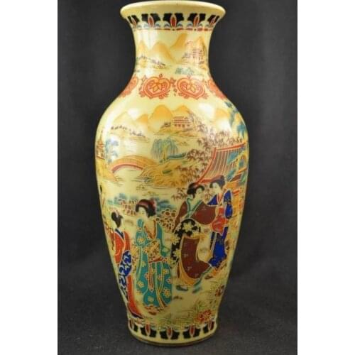 Old Collectible Decorated Handwork Porcelain Drawing Dowager Big Vase