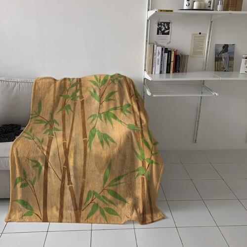 Bedroom Warm Blankets Bamboo Forest Sofa Throw Blankets Childrens Baby Soft Blankets Airplane Portable Blanket