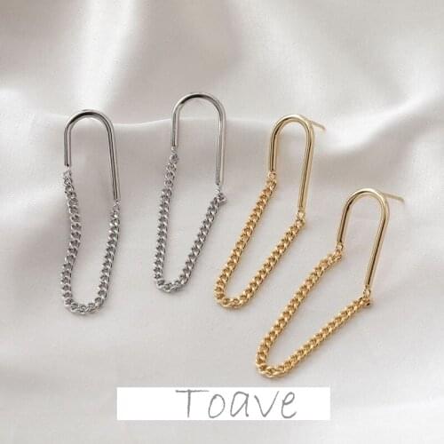 Minority design U-shaped chain earrings earrings simple design diy handmade materials in Europe and America