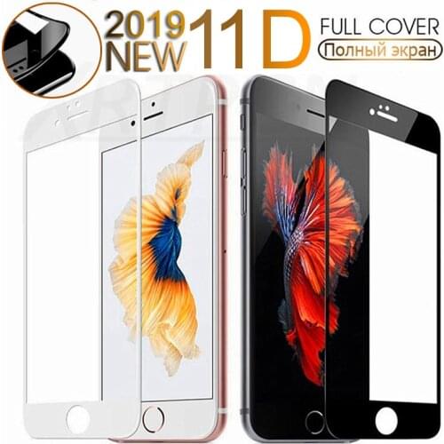 11D Curved Edge Tempered Glass on the For iPhone 7 8 6 6S Plus Screen Protector For iPhone 11 Pro X XS Max XR Protective Glass