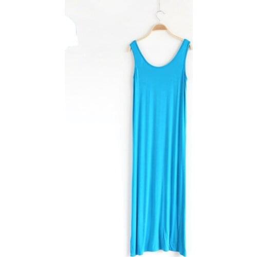 2021New Women Dress Ankle-length Casual Summer Camisole Dress Modal Loose Big Size 10 Colors