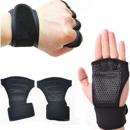 1pair Gym Anti-skid Gloves Fitness Weight Lifting Grip Pads Bodybuilding Gymnastics Wristbands Hand Palm Protector