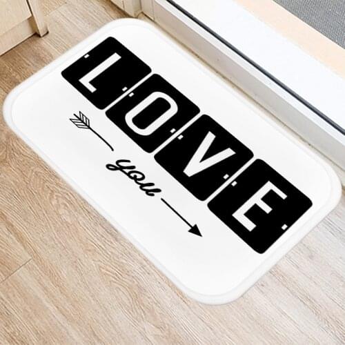 1Pcs Nordic Black Geometric Kitchen Entrance 40*60 Door Mat Coral Velvet Carpet Doormat Indoor Floor Mats Anti-Slip Rug 48231