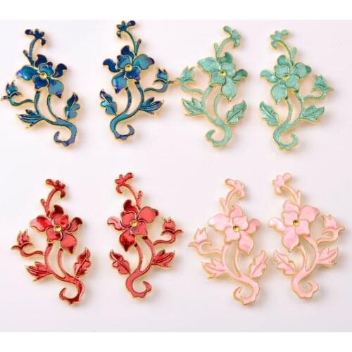 10 PCS Exquisite Oil Drop Tree Branch Connector Charms Pendant Flower Hair Accessories Findings Charms For Jewelry Making