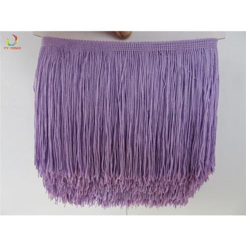 10 yard/lot 15CM Long Light purple Polyester Fringe Trim African Tassel Ribbon Lace Sew Latin Dress Garment Curtain Accessories