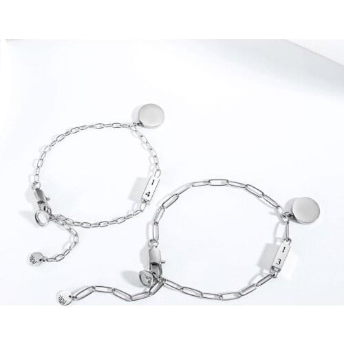 2020 fashion stainless steel round adjustable bracelets for women men charms kpop couple jewelry accessories valentines day gift