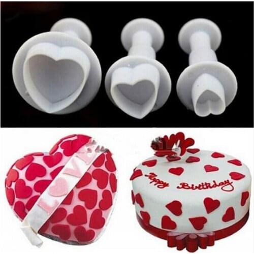 3Pcs/Set Star Floret Butterfly Heart Shape Fondant Cookie Cake Cutter Ejector Stamp Plunger Cutters Mold DIY Kitchen Baking