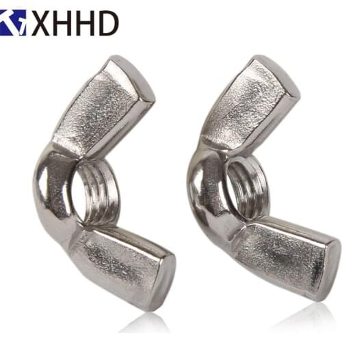 304 Stainless Steel Metric Thread Butterfly Ingot Wing Nut Hand Tighten Nut M3 M4 M5 M6 M8 M10 M12