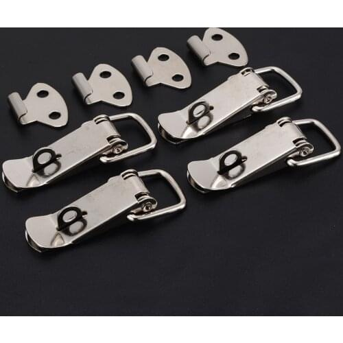 4Pcs Furniture Hasp Latch Lock Home Cabinet Case Spring Loaded Latch Catch Lock Toggle Hasp DIY Hardware Tool