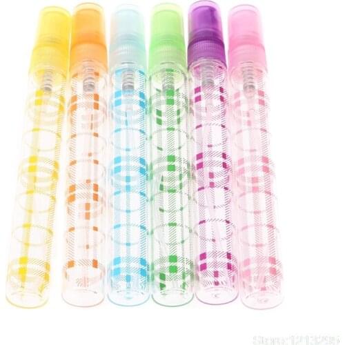 6Pcs Crystal Lattice Cut Glass Perfume Spray Bottles Atomizer Refillable Empty W210