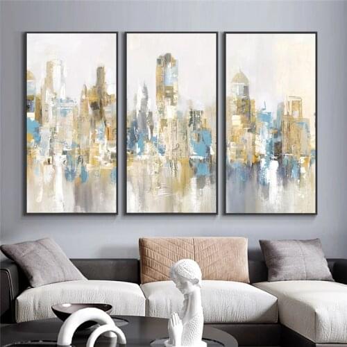 Abstract City Building Wall Poster Nordic Canvas Print Painting Contemporary Landscape Art Decoration Picture for Home Decor