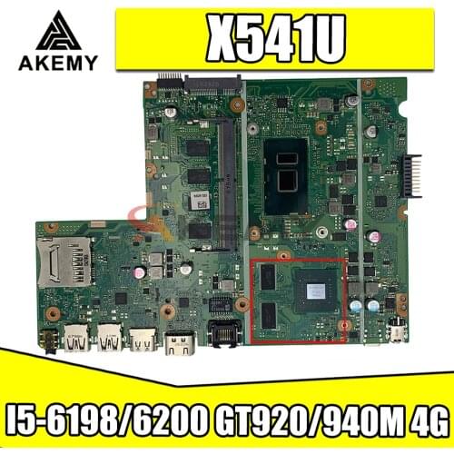 Akemy I5-6198/I5-6200 CPU GT920/940M 4GB For Asus X541U X541UJ X541UV X541UVK X541UQ X541UQK X541UA X541UAK notebook motherboard