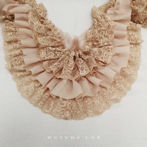 1M White Embroidery three layers Mesh Lace Trims Luxury Sewing Lace Fabric Handmade DIY Craft for Wedding Dresses Decoration