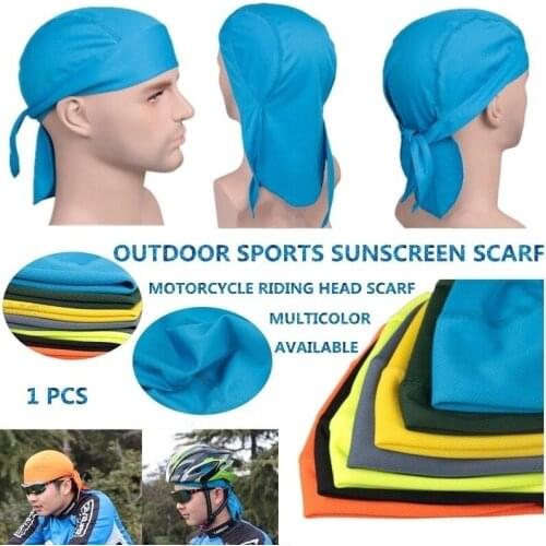 Outdoor Quick Dry Pure Cycling Cap Head Scarf Headscarf Headband Summer Men Running Riding Bandana Ciclismo Pirate Hat Hood