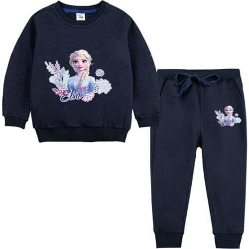 Disney childrens wear female baby princess aisha fleece two-piece new winter sport leisure coat suits