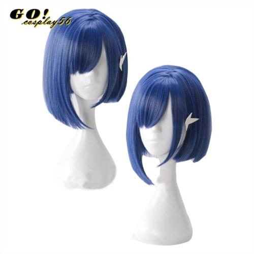 ICHIGO Blue Wig Cosplay Japanese Anime DARLING in the FRANXX Code 015 Cosplay Wig Short Blue Hair+ Accessory Role Play