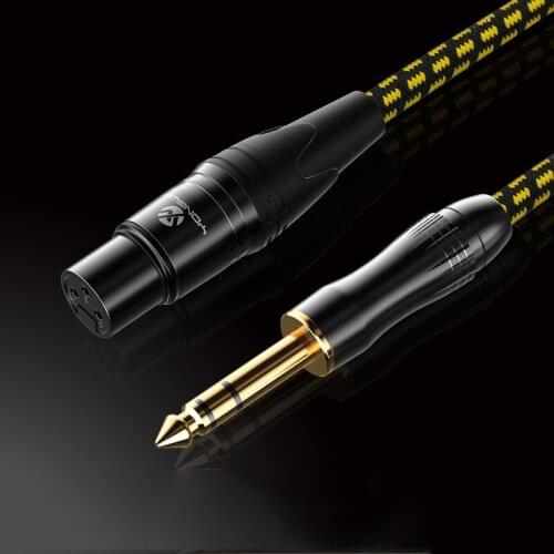 GUSUO 6.35mm 1/4" TS TRS to XLR Canon 3Pin 3P Male Female Cable Mic Microphone Audio Stereo Microphone Wire Cord