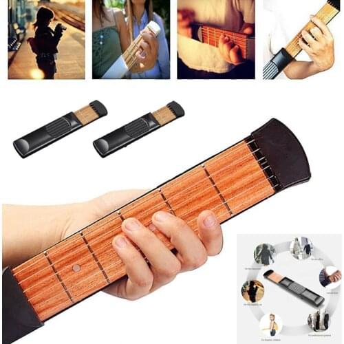 6-Tone Pocket Guitar Practice Neck Portable Guitar Chord Trainer Tool for Beginner Mini Size Six-Fre Piano Finger Trainer Model