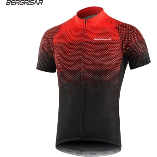 BERGRISAR Men Cycling Jersey Summer Racing Riding Tops Quick Dry MTB Bike Bicycle Short Sleeve Shirts Clothing Maillot BG18