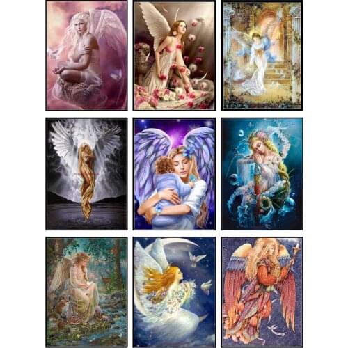 Embroidery Counted Cross Stitch Kits Needlework - Crafts 14 ct Aida DMC Color DIY Arts Handmade Decor - Angel Collection