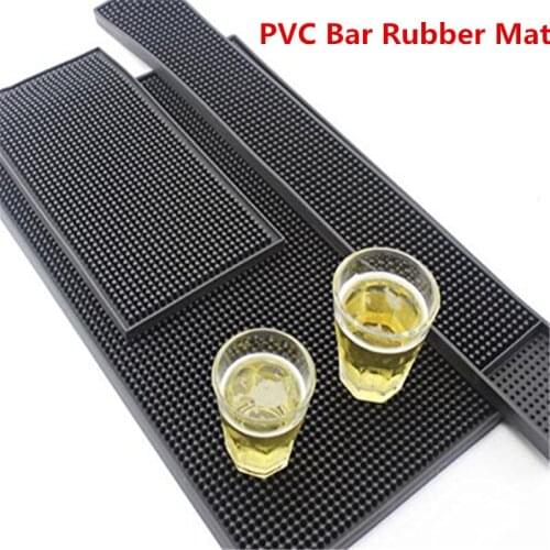 Non-slip Bar Rubber Mat PVC Pad Coaster Kitchen Placemat Bar Rectangle Mat Cup Mug Set Beer Whiskey Waterproof Bar Accessories