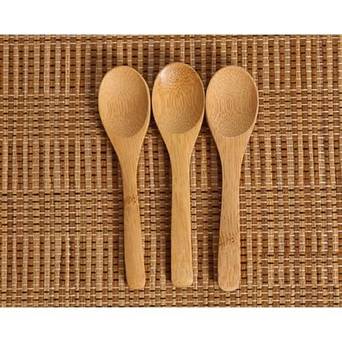 New Delicate Kitchen Condiment Jam Spoon Coffee Spoon Small Bamboo Baby Honey Spoon 12.8*3cm