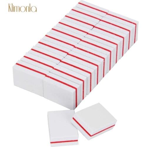 New 20Pcs/Lot Professional White Mini Nail File 100/180 Grit Sponge Washable Sanding Buffer Block Nail Art Files Pedicure Tools