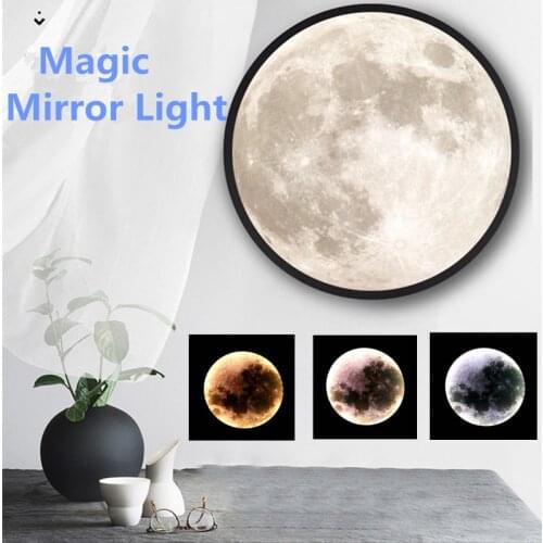 NEW Makeup Magic Mirror Light Moon Wall Lamp 3 Colors Temperature Room Hallway Corridor Bathroom Mirror Desk Light Creative Gift