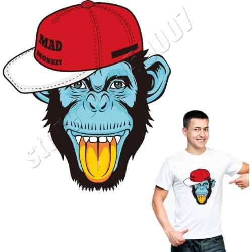 Monkey Patches Colorful Fashion Stickers On Clothing Iron On Heat Transfer Parches Custom DIY Accessory Washable A-Level Parches