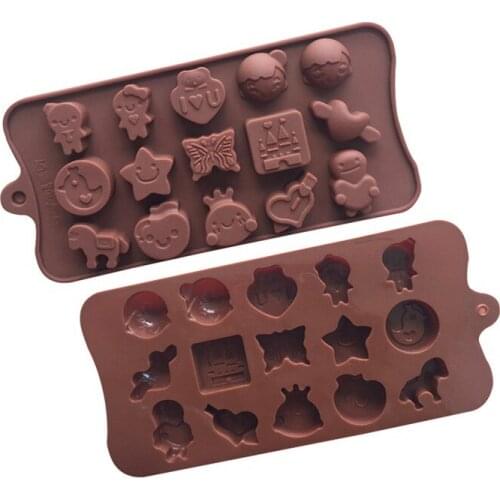 Baking mold 15 cavities love boys and girls cute miscellaneous pictures silicone jelly pudding ice tray cartoon